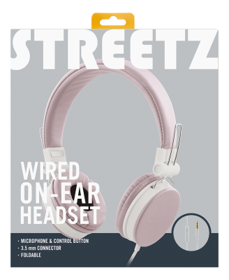 STREETZ headset, microphone, 1-button, 1,5m, pink#5