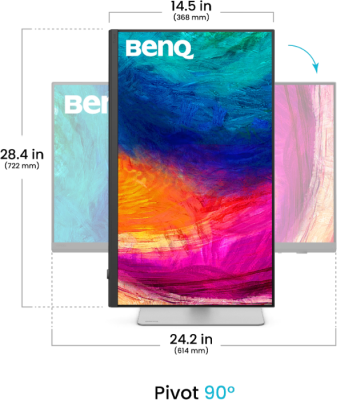 27" BenQ PD2730S, IPS 5K/5120x2880, HDR10, höjdjusterbar, pivot, HDMI/DP/2xTB4/USB-C 90W, USB 3.2-hubb, högtalare, KVM#3