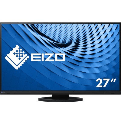 27" Eizo FlexScan EV2760, IPS 2560x1440, 5 ms, höjdjusterbar, pivot, DVI/HDMI/2xDP, högtalare, USB 3.2-hubb - Svart