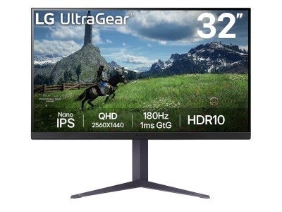 31.5" LG UltraGear 32GS85Q, Nano IPS 2560x1440, 1 ms, 180Hz G-Sync, HDR10, höjdjusterbar, pivot, 2xHDMI/DP