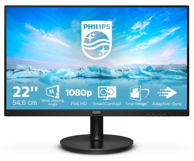 21.5" Philips 221V8, VA 1920x1080, 4 ms, 75Hz, VGA/HDMI#2