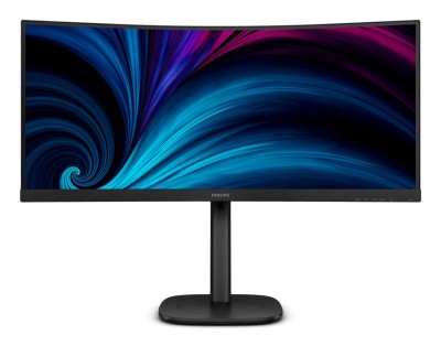 34" Philips 34B2U3600C/00, Curved VA 3440x1440, 4 ms, 120 Hz, 1500R, höjdjusterbar, HDMI/DP/USB-C 90W, LAN, högtalare, USB 3.2-hubb