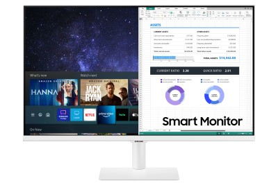 27" Samsung Smart Monitor M5, VA 1920x1080, 8 ms, HDR10, 2xHDMI, högtalare, AirPlay 2, WiFi 5, Bluetooth - Vit