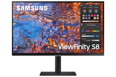 27" Samsung S27B800P, IPS 4K/3840x2160, 5 ms, HDR400, höjdjusterbar, pivot, HDMI/DP, högtalare, USB 3.2-hubb