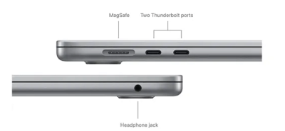 Apple MacBook Air 15.3 tum, Apple M3 8-core CPU 10-core GPU, 16 GB, 512 GB SSD, 70W strömadapter - Rymdgrå#4