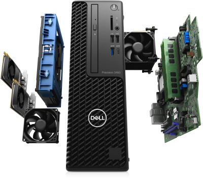 Dell Precision 3450 SFF, Intel Core i7-10700, 16 GB, 512 GB PCIe SSD, DVDRW, Win10 Pro, inkl. tangentbord och mus, 1 årspå-platsen-garanti#3