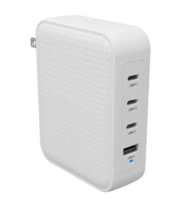 Hyper Hyperjuice 145W GaN Travel Charger med 3xUSB-C/1xUSB 3.0 - Vit