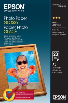 Epson Photo Paper Glossy A3, 200g/m2, 20 ark