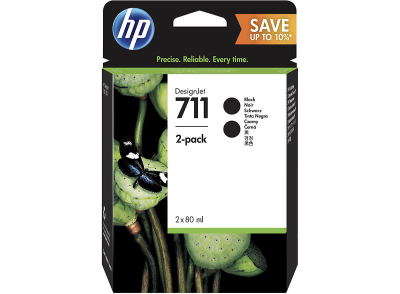 HP 711 - 2-pack - 80 ml - hög kapacitet - svart - original - DesignJet - bläckpatron - för DesignJet T120, T120 ePrinter, T520, T520 ePrinter