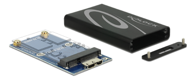 Externt kabinett, mSATA SSD till USB 3.0, Svart