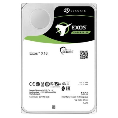 12 TB Seagate Exos X18, 7200 rpm, 256 MB cache, Helium 512e/4Kn, SATA3