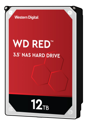 12 TB WD Red, IntelliPower, 256 MB cache, SATA3, optimerad för NAS med 24x7 drift