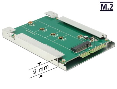 DeLOCK adapter, M.2 SATA till SATA 22-pin i en 2,5", stöder M.2 SATA formfaktorerna 2280/2260/2242/2230, B-fattning