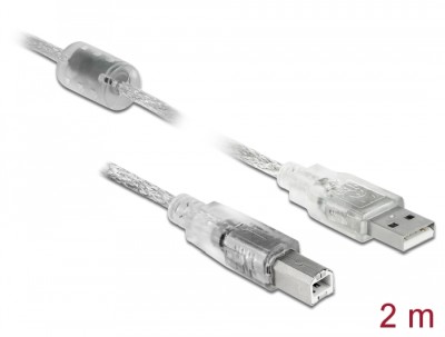 DeLOCK USB 2.0 USB-kabel 2m Transparent