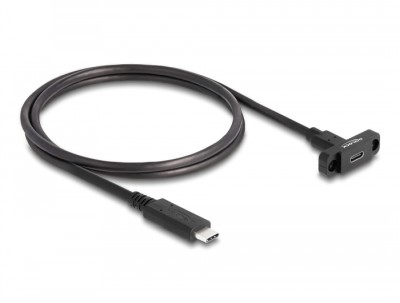 Delock SuperSpeed USB 10 Gbps (USB 3.2 Gen 2)-kabel USB Type-C™ hane till hona 1 m panelmontage svart#2