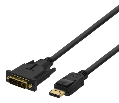 DELTACO DisplayPort - DVI-D Single Link, 2m, svart