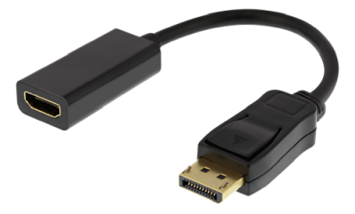 Adapter DisplayPort till HDMI, 4K@60Hz, 0,2 meter - Svart