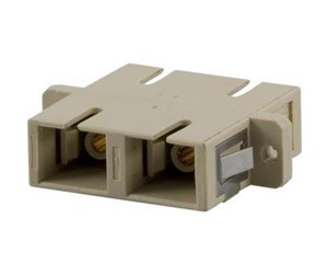 Fiberadapter, Snap-in skarvdon för fiber, 2xSC-SC, Multimode, duplex, beige