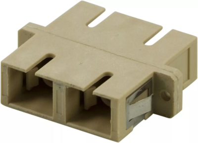 Fiberadapter, Snap-in skarvdon för fiber, 2xSC-SC, Multimode, duplex, beige#2