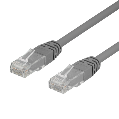 Nätverkskabel oskärmad Cat.6, RJ45, 0,3 meter - Grå