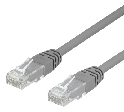 Nätverkskabel oskärmad Cat.6, RJ45, 0,5 meter - Grå#1