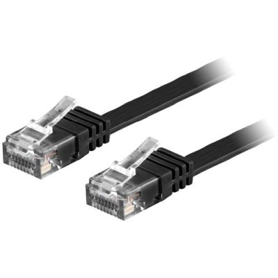 Nätverkskabel oskärmad Cat.6, RJ45, flat, 20 meter - Svart
