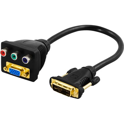 DVI adapter DVI-A ha till VGA ho + komponentvideo