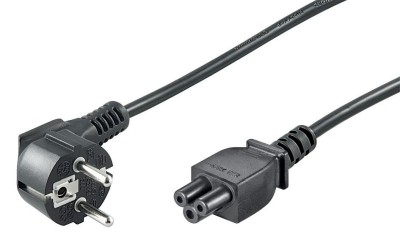 MicroConnect Power Cord CEE 7/7 - C5 1.8m Angled Schuko, Black,