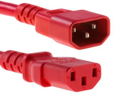 Strömkabel MicroConnect Power Cord C13 - C14 förlängning, 3 m - Röd