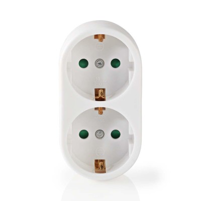 Stickkontakt Splitter Jordad Kontakt Vit#1