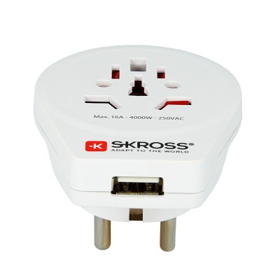 El-Adapter Europa med USB#2