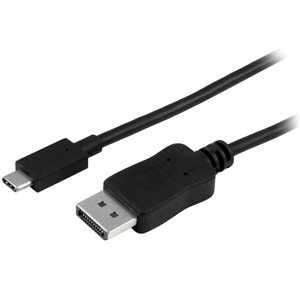 USB-C till DisplayPort-kabel, 4K/3D, 1 meter - Svart