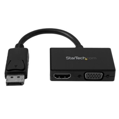 Adapter DisplayPort till HDMI/VGA, 15 cm - Svart