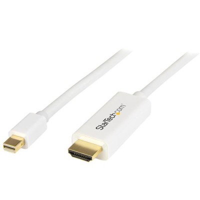 HDMI till Mini DisplayPort-kabel, 4K, 2 meter - Vit