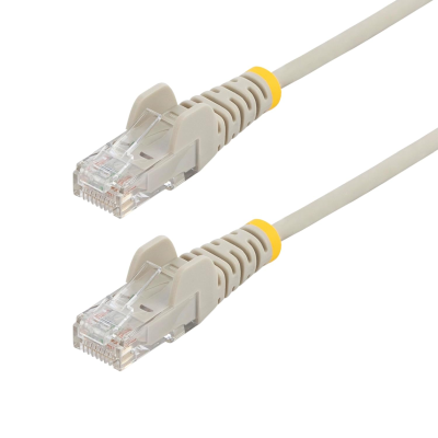 StarTech.com 2,5 m CAT6-kabel - Tunn - Ej hakfria RJ45-kontakter - Grå - Patch-kabel - RJ-45 (hane) till RJ-45 (hane) - 2.5 m - CAT 6 - hakfri - grå