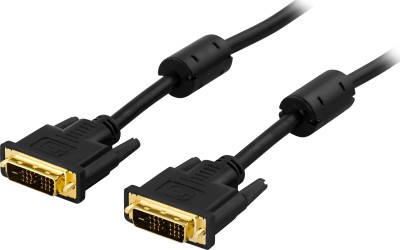 DVI-D-kabel, guldpläterad, 5 meter - Svart