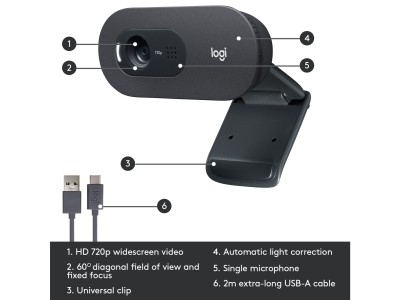 Logitech HD WebCam C505e, 720p, autofokus, USB#5