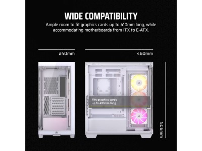 Corsair 3500X ARGB Mid-Tower PC Case, ATX, TG - Vit#9