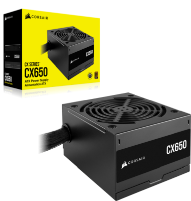 Corsair CX650 650W, ATX v2.31, 120 mm fläkt, 80PLUS Bronze