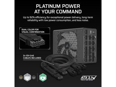 Corsair HX1500i (2025) 1500W, ATX 3.1, 140 mm fläkt, 80PLUS Platinum, löstagbara kablar#5