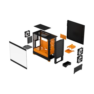 Fractal Design Pop Air RGB Tempered Glass Clear Tint, ATX - Orange Core#2