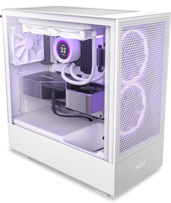 NZXT H5 Flow Mid Tower Case Light tempered glass, ATX - Vit