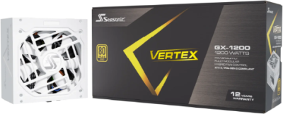 Seasonic Vertex GX White 1200W, ATX 3.0, 135 mm fläkt, 80PLUS Gold, semipassivt, löstagbara kablar - Vit#1