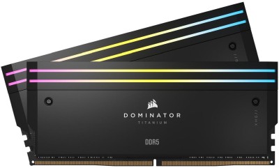 96 GB (2x48GB) DDR5-6600 Corsair Dominator Titanium RGB CL32, Intel XMP - Svart