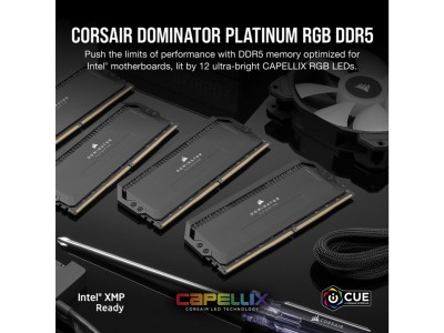 32 GB (2x16GB) DDR5-5600 Corsair Dominator Platinum RGB CL36 - Svart#2