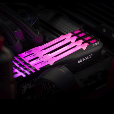128 GB (4x32GB) DDR4-2666 Kingston FURY Beast RGB CL16 - Svart#4