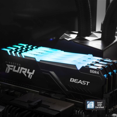 128 GB (4x32GB) DDR4-2666 Kingston FURY Beast RGB CL16 - Svart#3