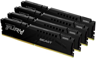 64 GB (4x16GB) DDR5-5200 Kingston FURY Beast Black CL40, XMP - Svart