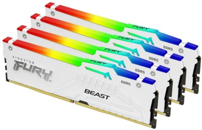 64 GB (4x16GB) DDR5-5200 Kingston FURY Beast White RGB CL40, XMP - Vit