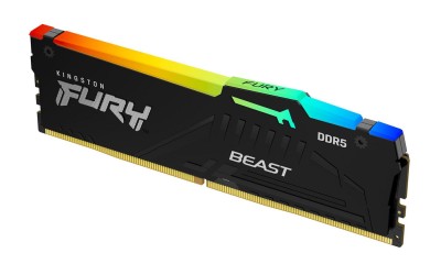 32 GB DDR5-5600 Kingston FURY Beast Black RGB CL36, AMD EXPO - Svart